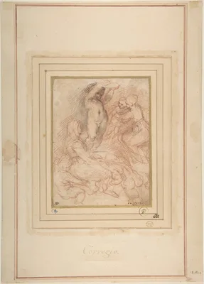 Standing Nude Child Surrounded by Women and Children — Antonio da Correggio