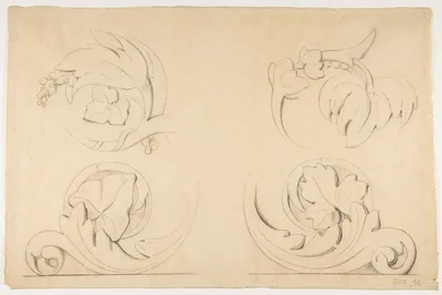 Architectural Motifs: Four Rinceaux — Georges Seurat