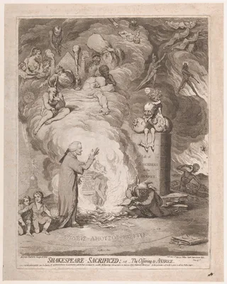 Shakespeare – Sacrificed; or, The Offering to Avarice — James Gillray · James Aitken · William Shakespeare