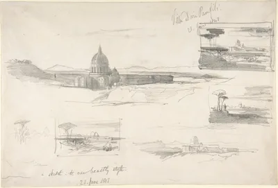 View of St. Peter's, Rome — Edward Lear