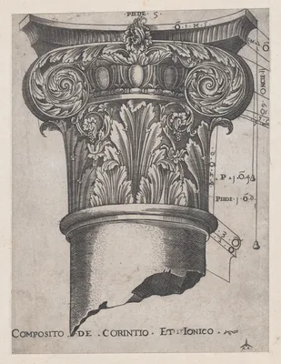 Speculum Romanae Magnificentiae: Composite of Corinthian and Ionic — Monogrammist G.A. & the Caltrop