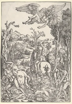 Zeus as an eagle, abducting Ganymede — Giovanni Battista Palumba