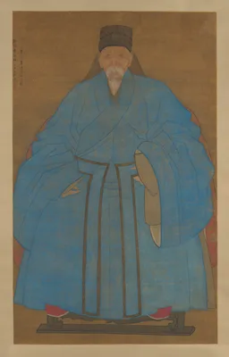 明  阮祖德  抑齋曾叔祖八十五齡壽像  軸 · Portrait of the Artist's Great-Granduncle Yizhai at the Age of Eighty-Five — Ruan Zude