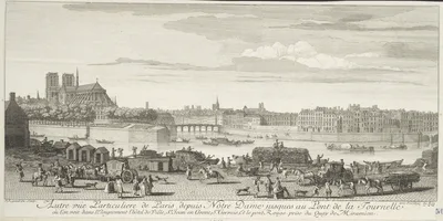 Autre Vue Particulière de Paris depuis Nôtre Dame, Jusques au Pont de la Tournelle — Jacques Rigaud