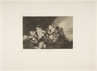 Plate 26  from "The Disasters of War" (Los Desastres de la Guerra): 'One can't look' (No se puede mirar) — Francisco Goya