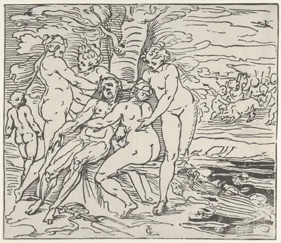 Venus and the Nymphs Lamenting the Death of Adonis — Luca Cambiaso