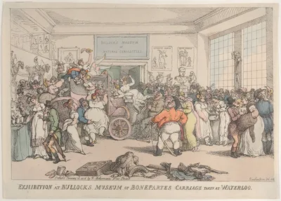 Exhibition at Bullock's Museum of Bonaparte's Carriage Taken at Waterloo — Thomas Rowlandson · Rudolph Ackermann, London