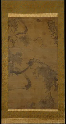 작자미상 포도   조선 · 作者未詳 墨葡萄圖   朝鮮 · Grapevine in the Wind — Unidentified artist