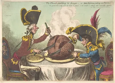 The Plumb-Pudding in Danger;–or–State Epicures Taking un Petit Souper — James Gillray · Hannah Humphrey