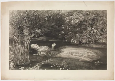 Ophelia (Shakespeare, Hamlet, Act 4, Scene 7) — Sir John Everett Millais · James Stephenson · Henry Graves & Company · William Shakespeare · The Printsellers' Association, London
