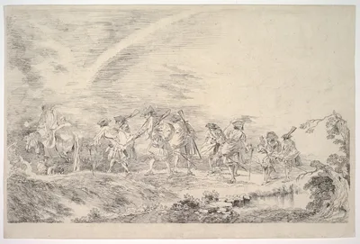 Recruits Going to Join the Regiment — Jean-Antoine Watteau