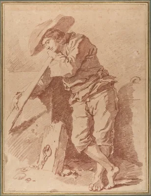A Fisherman Leaning on an Oar — Jean-Honoré Fragonard