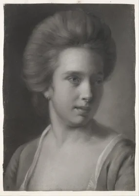 Portrait of a Woman, Her Head Turned to the Right, Wearing an Earring — Joseph Wright of Derby