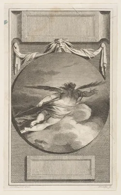 Winged Figure Flying Through Clouds, from Bell's "Poets" — Thomas Bell · William Blake · Thomas Stothard