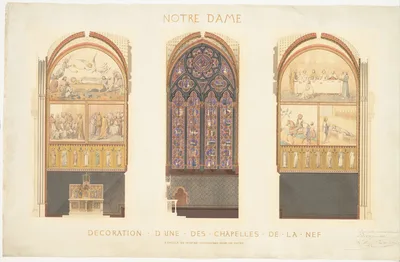 Plan for the Renovation of a Chapel in the Nave of the Cathedral of Notre Dame, Paris — Eugène-Emmanuel Viollet-le-Duc · Jean-Baptiste-Antoine Lassus