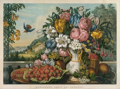 Landscape – Fruit and Flowers — Currier & Ives · Frances Flora Bond Palmer