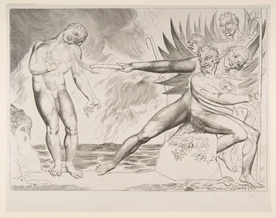 The Circle of Corrupt Officials: The Devils Tormenting Ciampolo — Dante Alighieri · William Blake