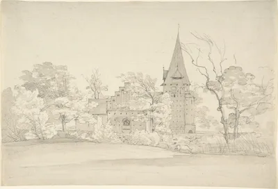 The Aller Church in Sønderjyllands Amt (Denmark), seen from the North — Johan Christian Dahl