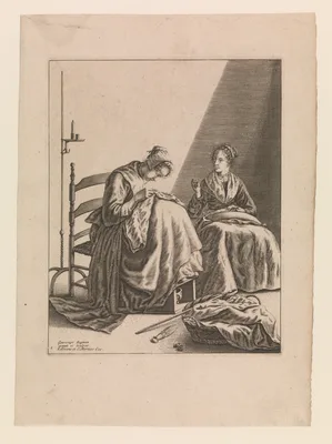 Two Women Sewing, Plate 1 from "Five Feminine Occupations" — Geertruydt Roghman · Covens et Mortier