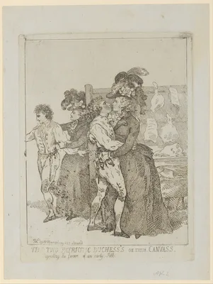 The Two Patriotic Duchesses on Their Canvass — Thomas Rowlandson · William Humphrey · Georgiana, Duchess of Devonshire