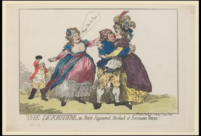The Devonshire, or Most Approved Method of Securing Votes — Thomas Rowlandson · Elizabeth Darchery · Georgiana, Duchess of Devonshire