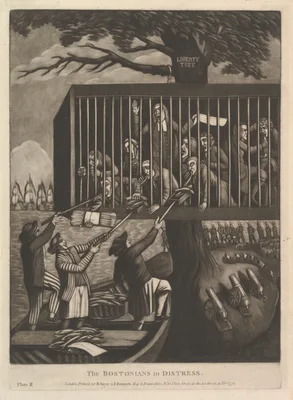 The Bostonians in Distress — Philip Dawe · R. Sayer and J. Bennett