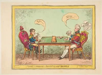 A Game of Cribbage or Boney's Last Shuffle — George Cruikshank · Hannah Humphrey · George Humphrey