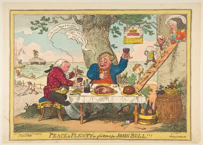 Peace and Plenty or Good News for John Bull!!! — George Cruikshank · Hannah Humphrey · George Humphrey