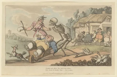 The Sot (The English Dance of Death, plate 12) — Thomas Rowlandson · Rudolph Ackermann, London