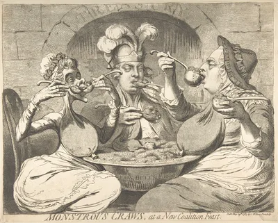 Monstrous Craws at a New Coalition Feast — James Gillray · S. W. Fores
