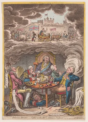 Delicious Dreams! –Castles in the Air! –Glorious Prospects! — James Gillray · Hannah Humphrey
