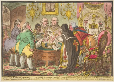 L'Enfant Trouvé:–a Sample of Roman Charity!–or–the Misfortune of Not Being Born with Marks of "the Talents" — James Gillray · Hannah Humphrey