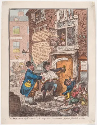 "The Friend of the People" & his Petty New Tax Gatherer, Paying John Bull a Visit — James Gillray · Hannah Humphrey