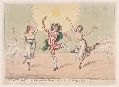 Modern Grace; -  or the Operatical Finale to the Ballet of Alonzo e Caro — James Gillray · Hannah Humphrey · Madame Rose Didelot · Rose Parisot · Charles-Louis Didelot