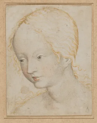Head of a Woman — Anonymous, Bohemian, 15th century