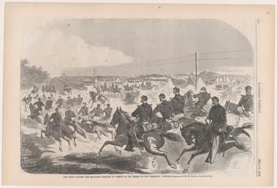 The Union Cavalry and Artillery Starting in Pursuit of the Rebels up the Yorktown Turnpike (from "Harper's Weekly," Vol. VI) — Winslow Homer · Harper's Weekly · Harper & Brothers
