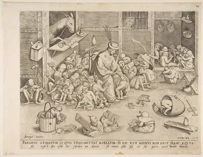 The Ass at School — Pieter Bruegel the Elder · Pieter van der Heyden · Hieronymus Cock