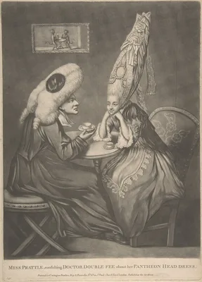 Miss Prattle Consulting Doctor Double Fee about her Pantheon Head Dress — Carington Bowles I · Anonymous, British, 18th century
