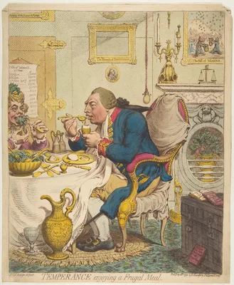 Temperance Enjoying a Frugal Meal — Hannah Humphrey · James Gillray
