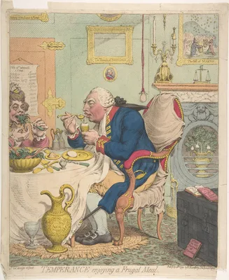 Temperance Enjoying a Frugal Meal — Hannah Humphrey · James Gillray