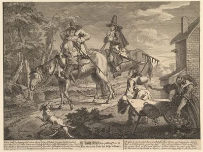 Sr. Hudibras, His Passing Worth, The Manner How He Sally'd Forth": Twelve Large Illustrations for Samuel Butler's Hudibras, Plate 2 — Philip Overton · John Cooper · William Hogarth · Samuel Butler