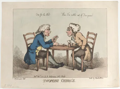Twopenny Cribbage — Rudolph Ackermann, London · Thomas Rowlandson · George Murgatroyd Woodward