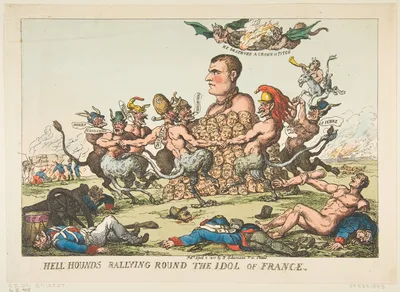 Hell Hounds Rallying Round the Idol of France — Napoléon Bonaparte · Thomas Rowlandson · Rudolph Ackermann, London