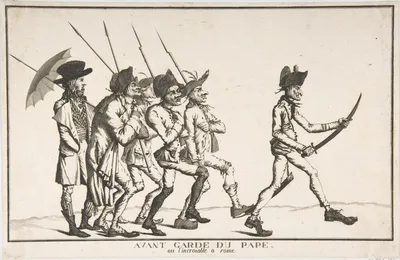 The Pope's Advance Guard or the "Incroyable" in Rome (Avant garde du pape, ou l'Incroyable à Rome) — anonymous