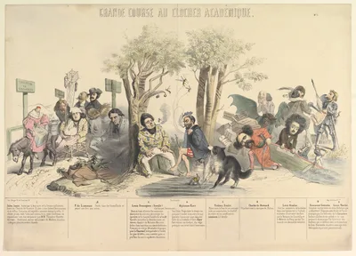 Grand Course au Clocher Académique, No. 5 — J. J. Grandville · Aubert et Cie · Bauger et Cie