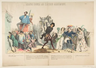 Grand Course au Clocher Académique, Pl. 2 — J. J. Grandville · Aubert et Cie