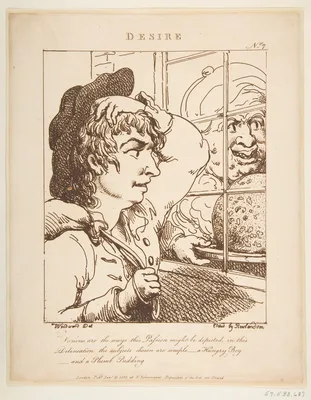Desire (Le Brun Travested, or Caricatures of the Passions) — George Murgatroyd Woodward · Rudolph Ackermann, London · Thomas Rowlandson