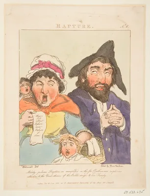 Rapture (Le Brun Travested, or Caricatures of the Passions) — Rudolph Ackermann, London · Thomas Rowlandson · George Murgatroyd Woodward