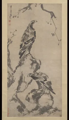 清  朱耷 (八大山人)  二鷹圖  軸 · Two eagles — Bada Shanren