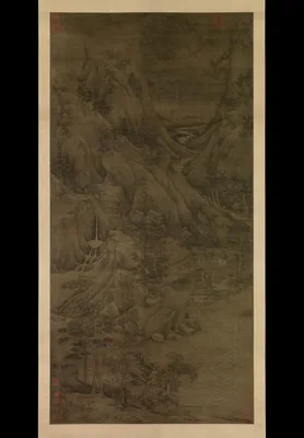 五代　傳董元　溪岸圖　軸 · Riverbank — Dong Yuan